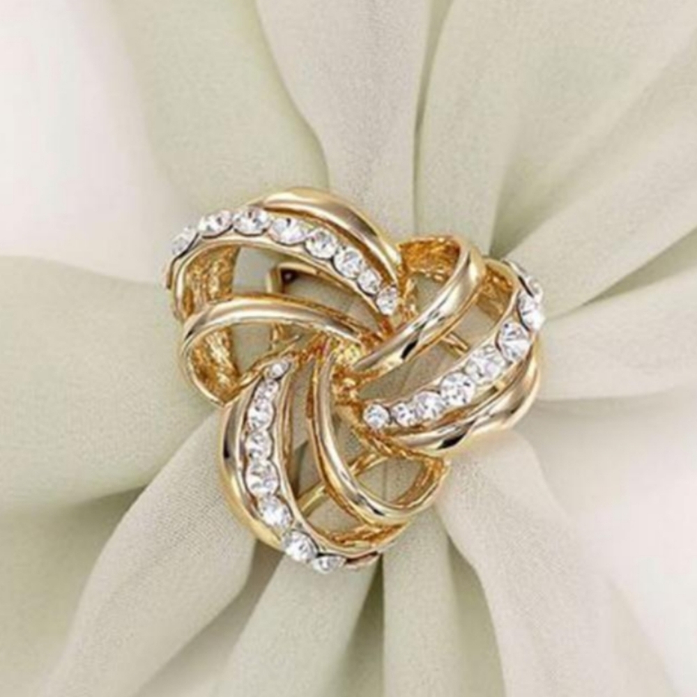 In original package. Gold Three Ring Scarf Buckle.